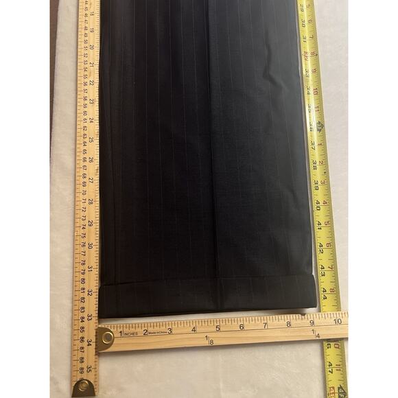 Jos A Bank Mens 41R 36x33 Navy Blue Stripe Wool Cashmere Suit Jacket Pants Set - Picture 15 of 16